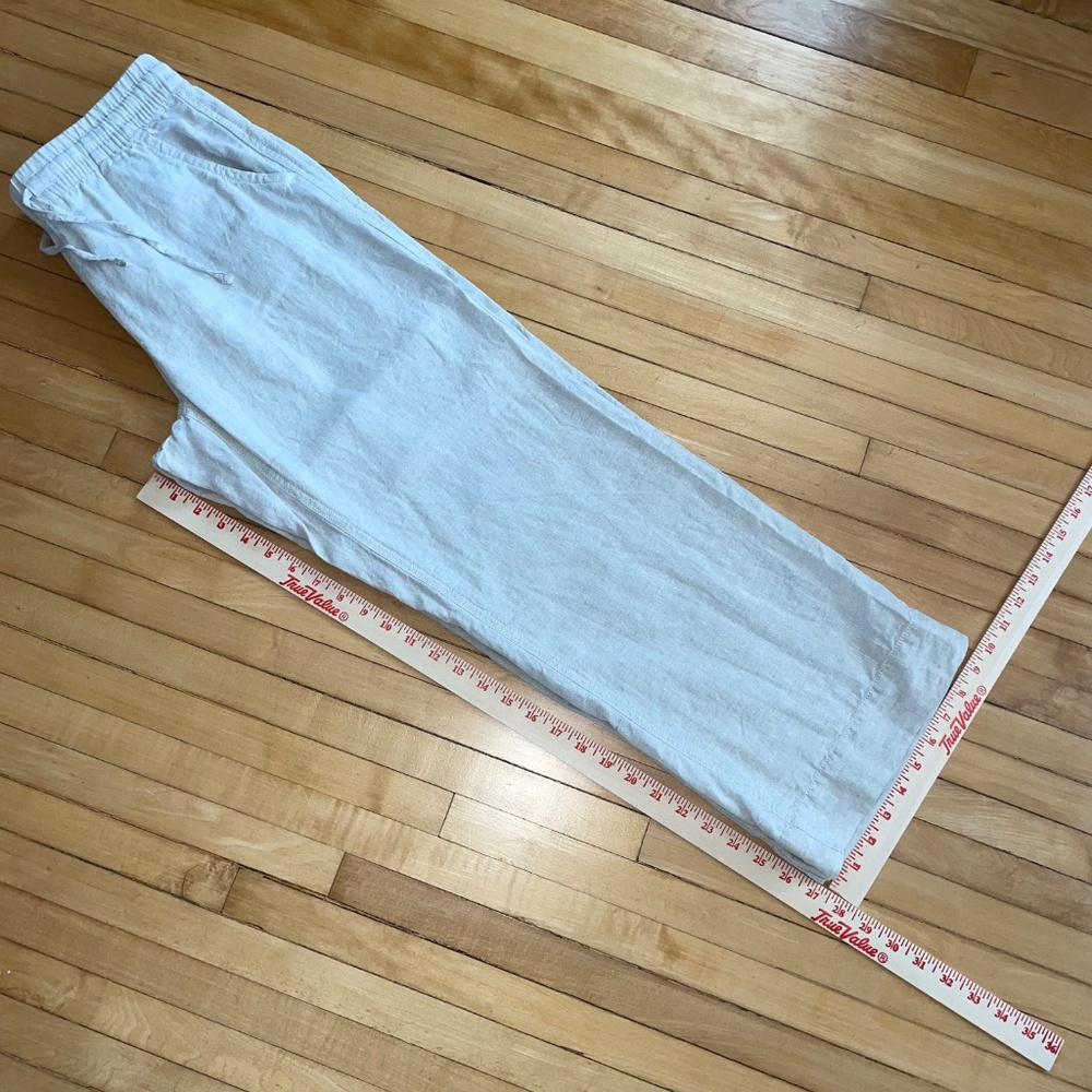 L.L. Bean Premium Linen Breezy Pull On Pant Tan Khaki Washable Size 10 - Picture 8 of 9